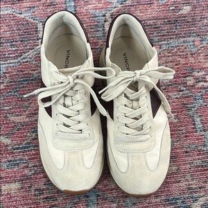 Vince Cream and Burgundy Women's Sneakers size 9.5M